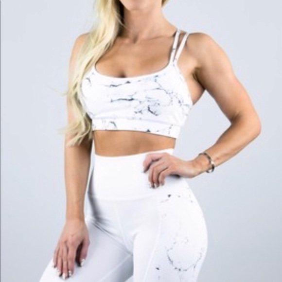 Buffbunny Collection Other - BuffBunny Jade Mesh white marble bra